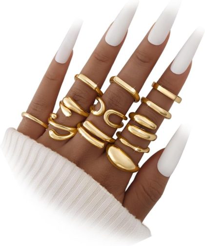 nan - 12 Chunky gold rings