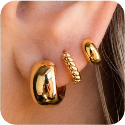 nan - 2Polished Twisted Earrings-GD