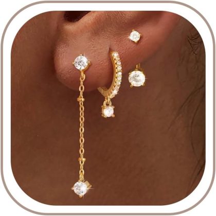 nan - 3 CZ Long Stud-GD