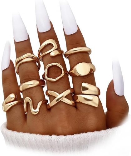nan - 10 Gold chunky rings