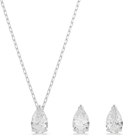Swarovski Attract Jewelry Set Collection, Blue Crystals, Clear Crystals - Stilla Attract Pear Clear Crystal