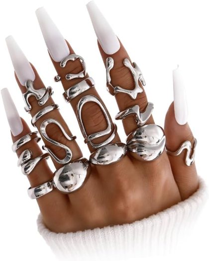 nan - 15 Chunky silver rings