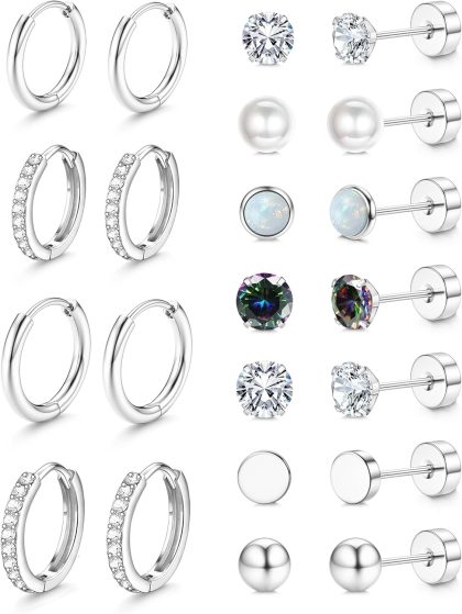 nan - Silver Tone - with Sterling Silver Post