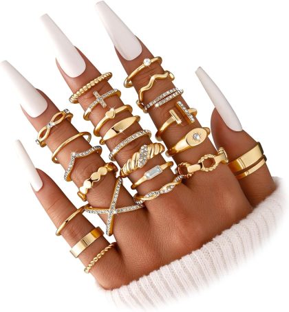 nan - 23 Gold sparkling rings