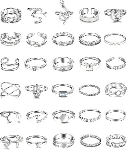 nan - 30 Silver snake rings