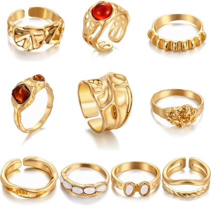 nan - 10 Red gem rings