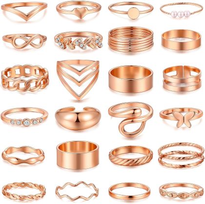 nan - 25 Rose gold chunky rings