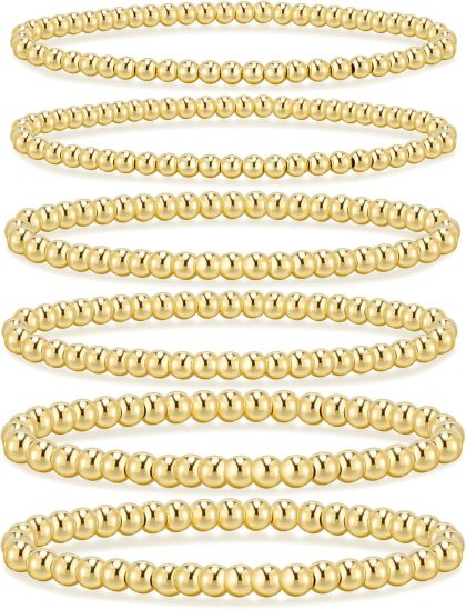 nan - 6PCS Gold 4mm+5mm+6mm