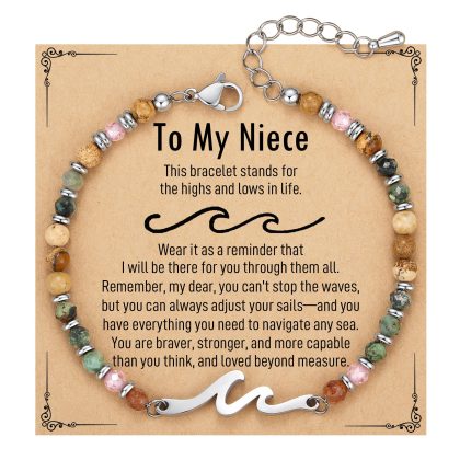 TONY & SANDY Friend Gifts for Women, Unique Birthday Gifts for Women, Sister Gift from Sister, Wave Bracelet, Christmas Graduation Mothers Day Gift for Her, Bestie Friendship Bracelets - Niece
