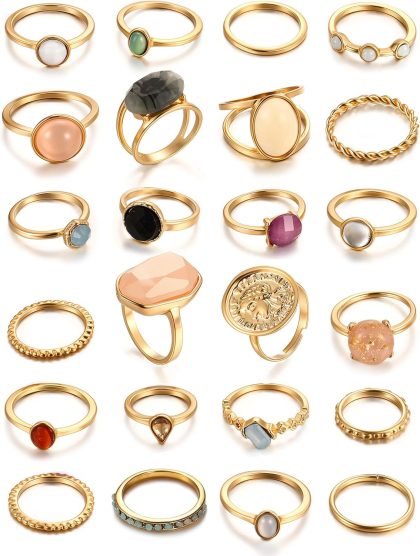 nan - 24 Small gem rings-size 1.2-7.4